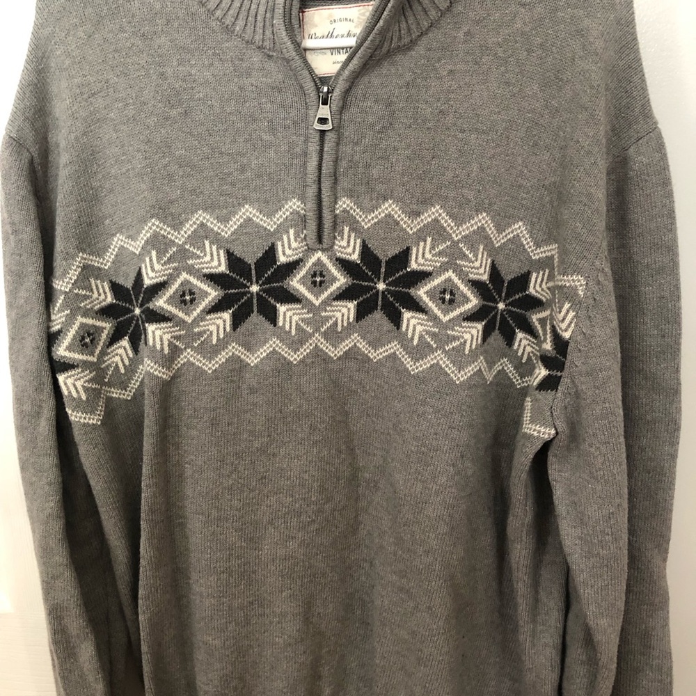 Gray Patterned Men's Sweater XL